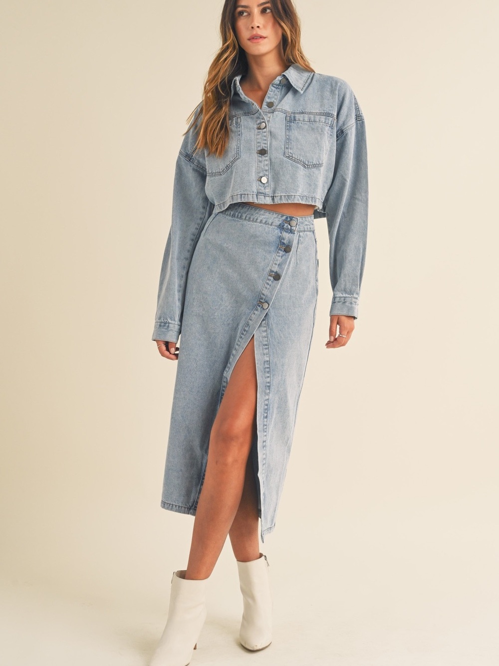 MARBLE Light Blue Denim Set
